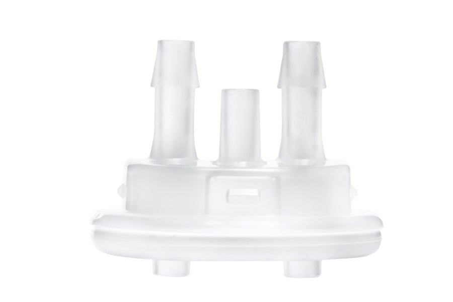 Round EZLabpure™ Polypropylene (PP) Vacuum Bottle, 2 L, Open VersaCap® 53B, With Closed and 2x1/8" HB Adapters, 1/EA | img_3 | Foxx Life Sciences Global | shopfls.com