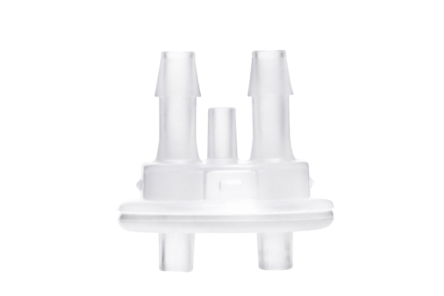 Round EZLabpure™ Polypropylene (PP) Vacuum Bottle, 1 L, Open VersaCap® 53B, With Closed and 2x5/16" HB Adapters, 1/EA | img_3 | Foxx Life Sciences Global | shopfls.com
