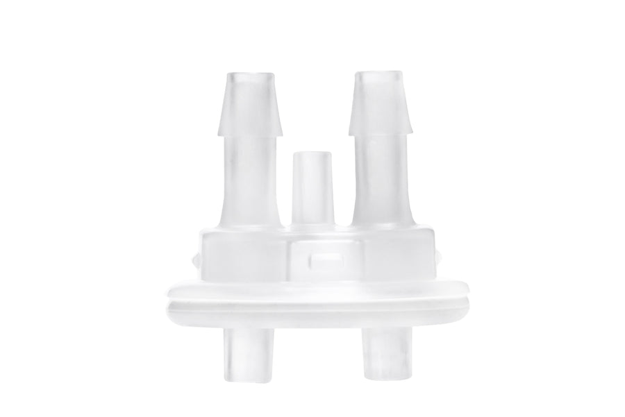 Round EZLabpure™ Polypropylene (PP) Vacuum Bottle, 2 L, Open VersaCap® 53B, With Closed and 2x5/16" HB Adapters, 1/EA | img_3 | Foxx Life Sciences Global | shopfls.com
