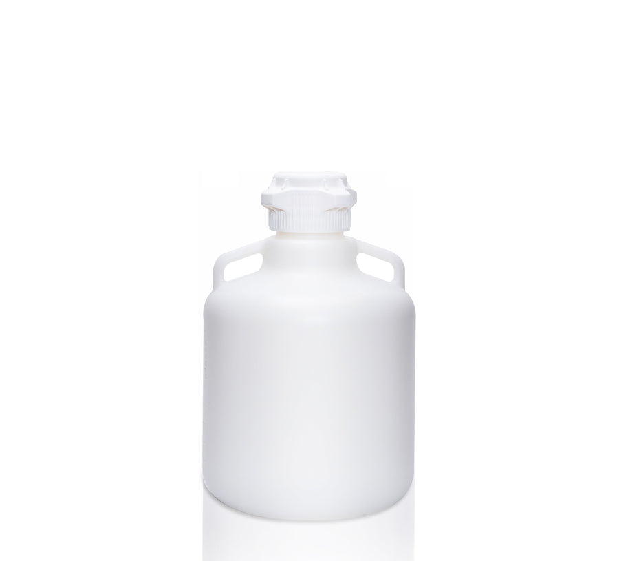 EZLabpure™ 10L Round Carboy, HDPE, with Foxx 83B VersaCap®. Lab-grade bottle for bioprocessing and research. | img_1 | Foxx Life Sciences Global | shopfls.com