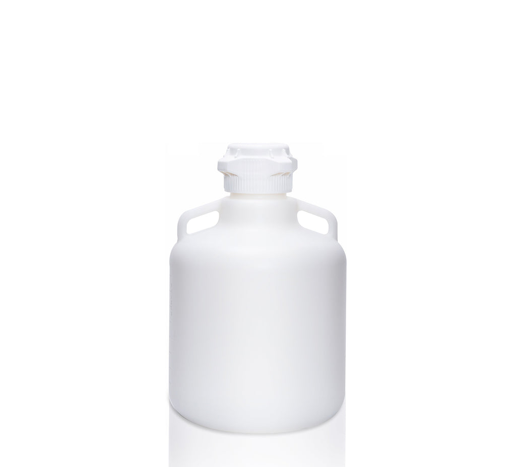 EZLabpure™ 10L Round Carboy, HDPE, with Foxx 83B VersaCap®. Lab-grade bottle for bioprocessing and research. | img_1 | Foxx Life Sciences Global | shopfls.com