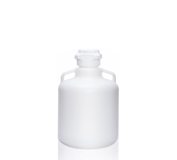 EZLabpure™ 10L Round Carboy, HDPE, with Foxx 83B VersaCap®. Lab-grade bottle for bioprocessing and research. | img_1 | Foxx Life Sciences Global | shopfls.com