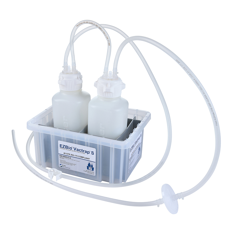 EZBio® Vactrap S™ 1L Autoclavable Waste Container. Sterile PP Bin with 1/4" ID Tubing. Lab-Grade bioprocessing solution | img_1 | Foxx Life Sciences Global | shopfls.com