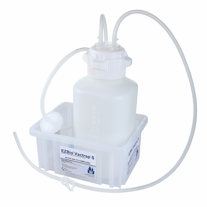 EZBio® Vactrap S™ 4L HDPE Waste Container (Bleach-Compatible). Sterile. 1/4" ID Tubing. For laboratory & bioprocessing waste disposal. | img_1 | Foxx Life Sciences Global | shopfls.com