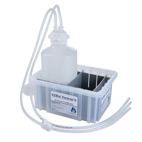 EZBio® Vactrap S™ 2L HDPE Waste Container. Bleach-Compatible, Sterile, 1/4" ID Tubing - for Bioprocessing/Laboratory Waste Disposal. | img_1 | Foxx Life Sciences Global | shopfls.com