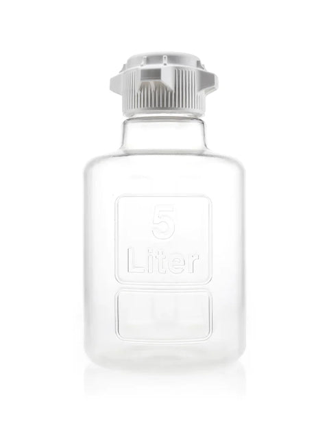 EZBio® Titanium Round Carboy, 5 Liter, PC, No Spigot, VersaCap® 83B, Sterile - Lab-grade carboy for bioprocessing and research. | img_1 | Foxx Life Sciences Global | shopfls.com