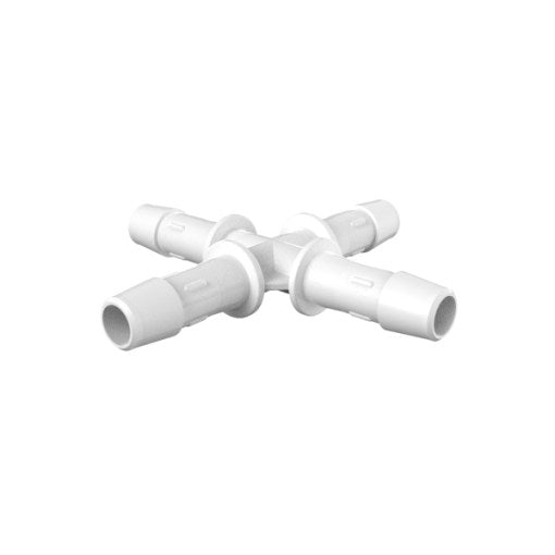 3/8" HB, Cross Fitting, Natural Kynar (PVDF) - 25 | 100 | img_1 | Foxx Life Sciences Global | shopfls.com