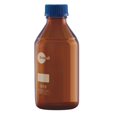 Flacon en verre ambré Borosil® pour réactif avec bouchon à vis GL45, lot de 2 - 3 L/3 000 ml