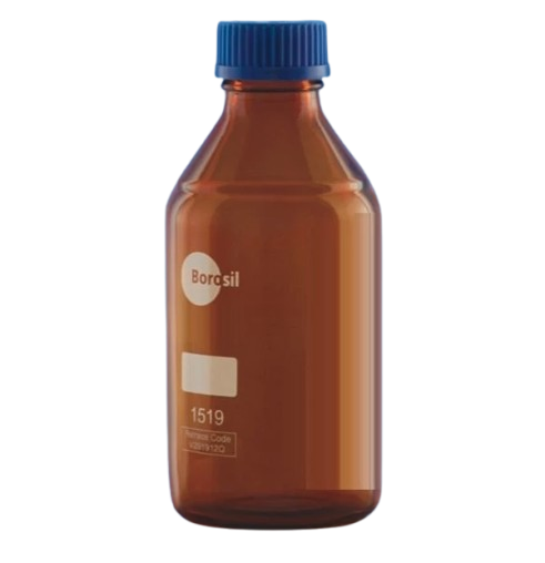 Flacon en verre ambré Borosil® pour réactif avec bouchon à vis GL45, lot de 2 - 3 L/3 000 ml