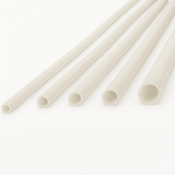 Set of white straws on a white background