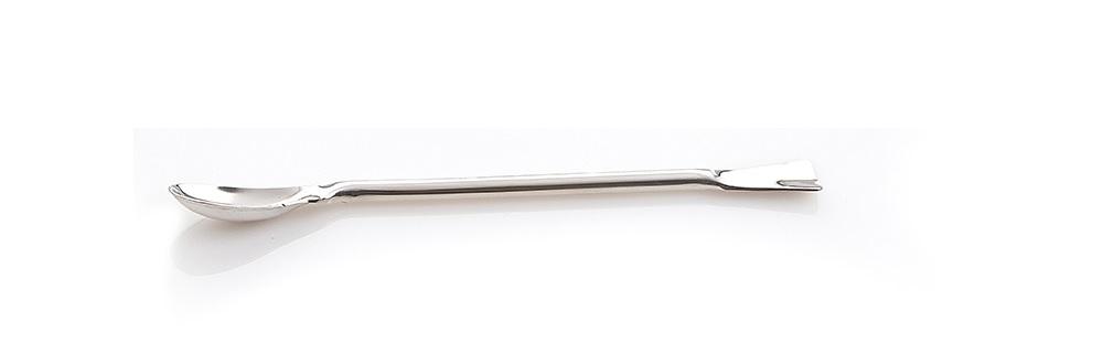 EZBio® Stainless Steel Offset Spoon - 304 SS - Steel Handle - 150mm - 1/EA | img_1 | Foxx Life Sciences Global | shopfls.com