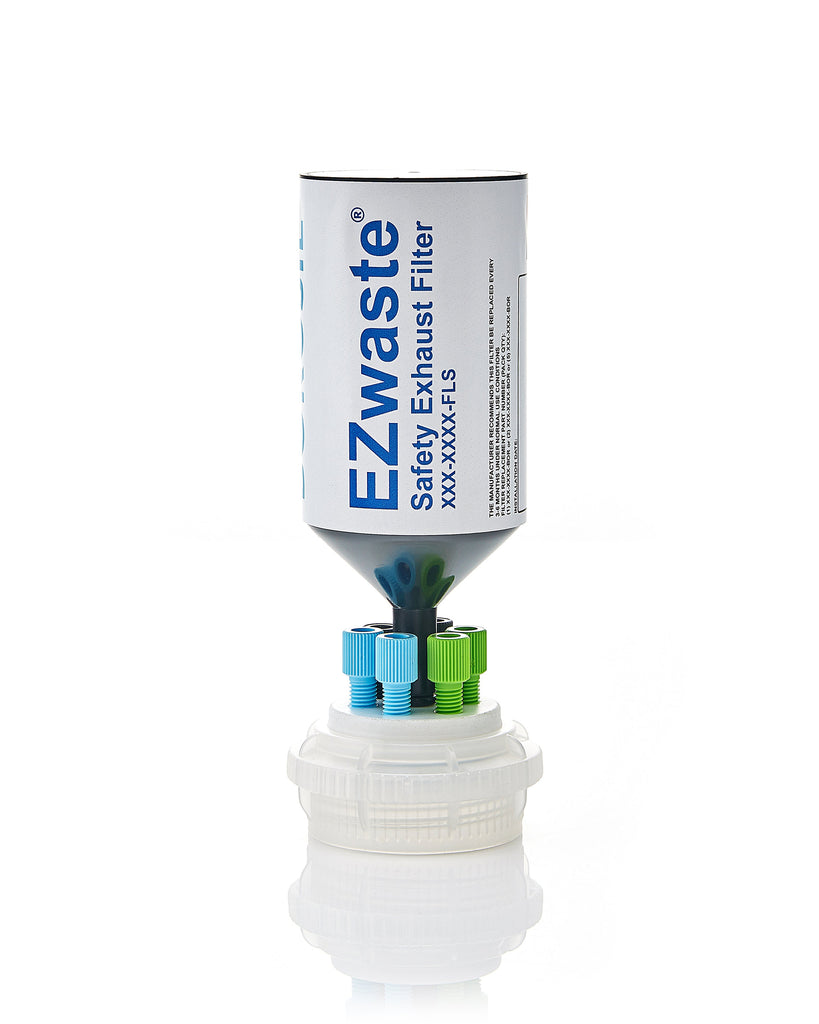 EZwaste® HPLC VersaCap®GL45 Solvent Waste Cap Assembly W/ Exhaust Filter, 6 X Ports OD Tube-3.2 mm (1/8") & 1.6 mm (1/16"), 1/EA | img_1 | Foxx Life Sciences Global | shopfls.com
