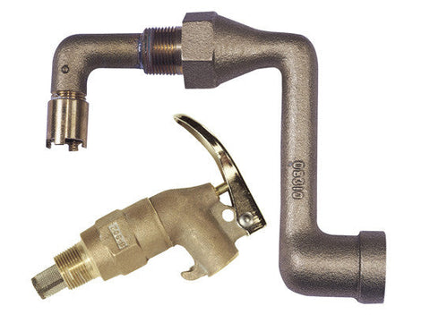 Brass Drum Siphon Adapter No. 08311 for draining 30/55-gal. drums, with brass s/c faucet - SolventWaste.com