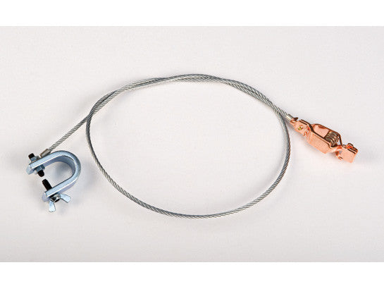Antistatic Flexible Wire for bonding/grounding, with "C" clamp 5/8" and alligator clip 5/8", 3 ft. - SolventWaste.com