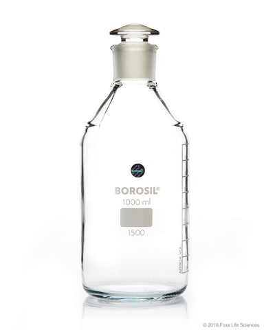 Borosil® Reagent Bottles - Plain - Narrow Mouth - Graduated 1000 mL CS/10 - SolventWaste.com
