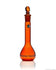 Amber Volumetric Flask - Wide Neck - With Glass I/C Stopper - Class A - Ind Cert 100 mL