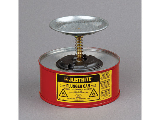 Plunger Dispensing Can, 1 quart (1L), Steel - SolventWaste.com