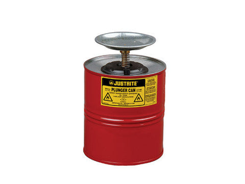 Plunger Dispensing Can, 1 gallon (4L), Steel - SolventWaste.com