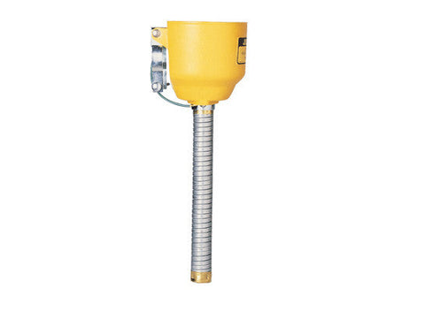 Funnel with galvanized hose for Type I steel Safety Cans only, 1" OD, bolt-onsteel-Safety-Cans - SolventWaste.com