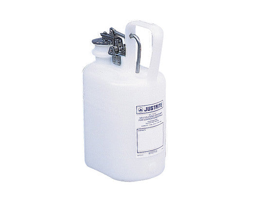 Oval Safety Container for corrosives/acids, S/S hardware, 1 gallon, self-close cap, poly - SolventWaste.com