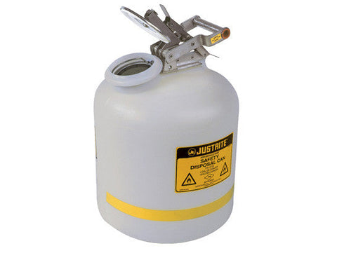 Safety Can for Liquid Disposal, S/S hardware, 5 gallon (19L), flame arrester, polyethylene - SolventWaste.com