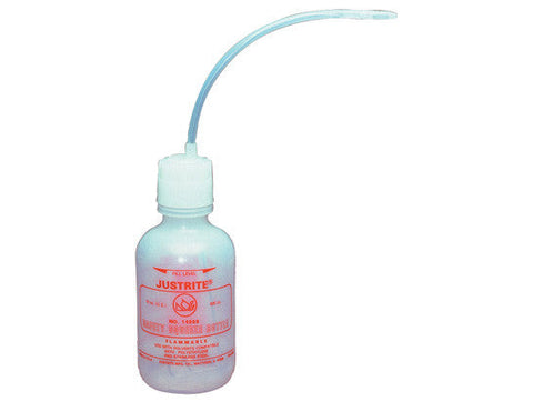 Dispensing Bottle with flexible tube for flammable liquids, 16 ounce, polyethylene, White. - SolventWaste.com