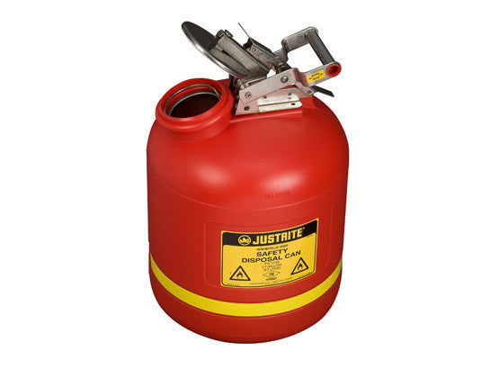 Safety Can for Liquid Disposal, S/S hardware, 5 gallon (19L), flame arrester, polyethylene - SolventWaste.com