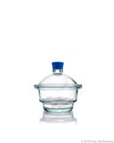 Borosil® Desiccator With Cover and Porcelain Plate - Plastic Knob - Borosilicate Glass 150 mm CS/1 - SolventWaste.com