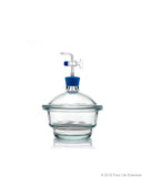 Borosil® Desiccator Vacuum - Stopcock with PTFE spindle and Porcelain plate - 150 mm - Borosilicate - SolventWaste.com