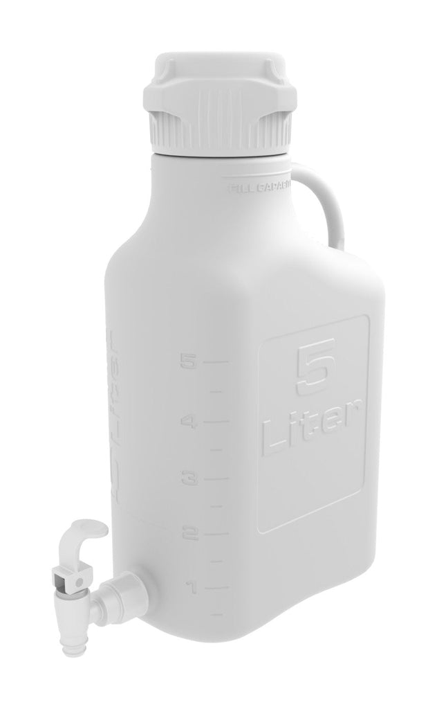 5L HDPE Carboy with 83mm Cap and Spigot - SolventWaste.com