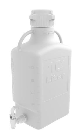 10L HDPE Carboy with 83mm Cap and Spigot - SolventWaste.com