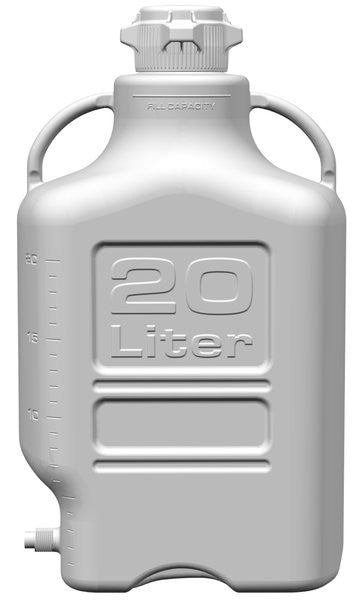 20L HDPE Carboy with 83mm Cap and Spigot - SolventWaste.com