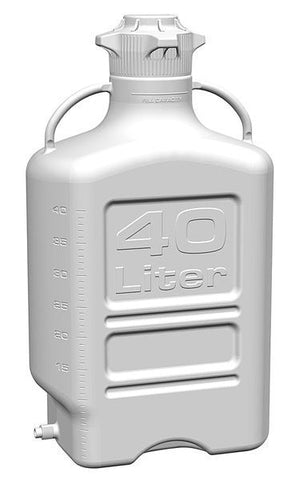 40L HDPE Carboy with 120mm Cap and Spigot - SolventWaste.com