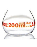 Volumetric Flask - Wide Neck - With Glass I/C Stopper - Class A with Batch certificate - 200mL - SolventWaste.com