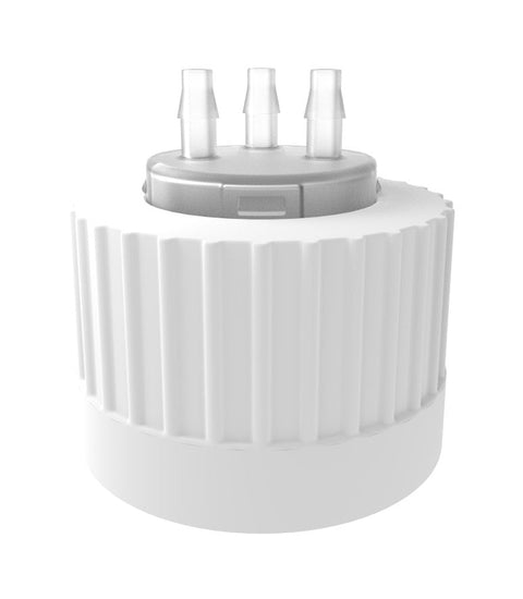 Open Top VersaCap® 38-430mm with 3x Molded 1/8" HB Adapter, 4/case - SolventWaste.com
