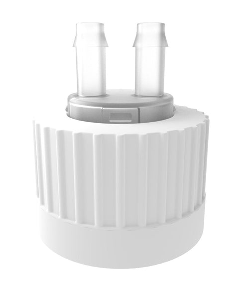 Open Top VersaCap® 38-430mm with 2x Molded 1/4" HB Adapter, 4/case - SolventWaste.com