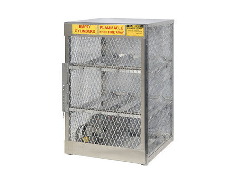Cylinder locker for safe storage of 6 horizontal 20 or 33-lb. LPG cylinders - SolventWaste.com