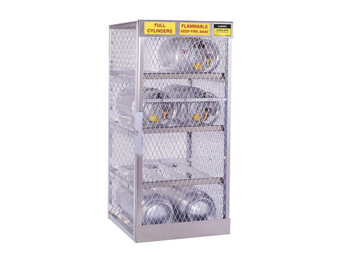Cylinder locker for safe storage of 8 horizontal 20 or 33-lb. LPG cylinders - SolventWaste.com