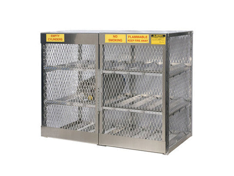 Cylinder locker for safe storage of 12 horizontal 20 or 33-lb. LPG cylinders - SolventWaste.com