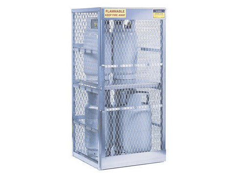 Cylinder locker for safe storage of 8 vertical 20 or 33-lb. LPG cylinders - SolventWaste.com