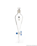 Borosil® Glass Separating Funnels - Pear Shape - with PTFE stopcock - Interchangeable stopper CS/10 250mL - SolventWaste.com