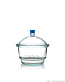 Borosil® Desiccator With Cover and Porcelain Plate - Plastic Knob - Borosilicate Glass 250 mm CS/1 - SolventWaste.com