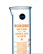 Graduated Measuring Cylinder Hexagonal Base - 250 mL Borosilicate - CS/5 - SolventWaste.com