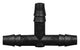 T Connector Fitting Pack, Polyethylene, 1/4" Hose Barb x 1/4" Hose Barb to 1/4" Hose Barb, 10/pk