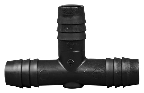 T Connector Fitting Pack, Polyethylene, 1/2" Hose Barb x 1/2" Hose Barb to 1/2" Hose Barb, 10/pk - SolventWaste.com