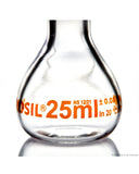 Volumetric Flask - Wide Neck - With Glass I/C Stopper - Class A with Batch certificate - 25 mL - SolventWaste.com