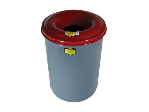 Heavy-Duty-Cease-Fire® Waste Receptacle, Safety Drum Can with Red Steel Head, 12 gallon (45L) - SolventWaste.com