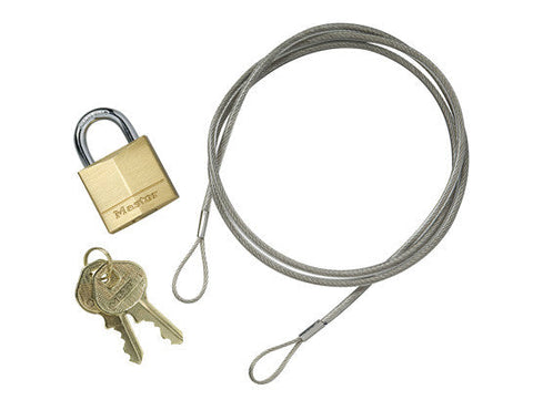 Anchoring Cable Kit with Padlock for Smokers's Cease-Fire® Cigarette Butt Receptacle - SolventWaste.com