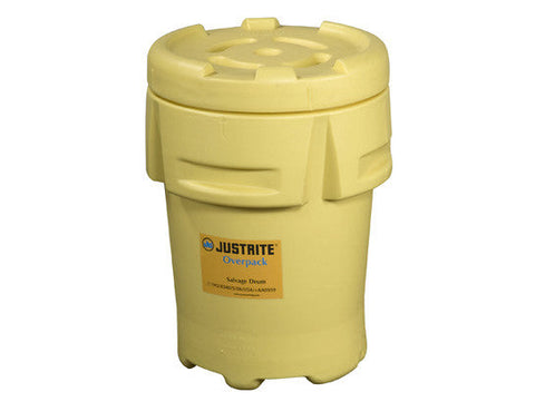 Dual purpose Overpack/Salvage Drum, 95-gallon sump capacity, polyethylene, Yellow - SolventWaste.com