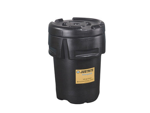 Dual purpose Overpack/Salvage Drum, 95-gallon sump capacity, polyethylene, Black - SolventWaste.com